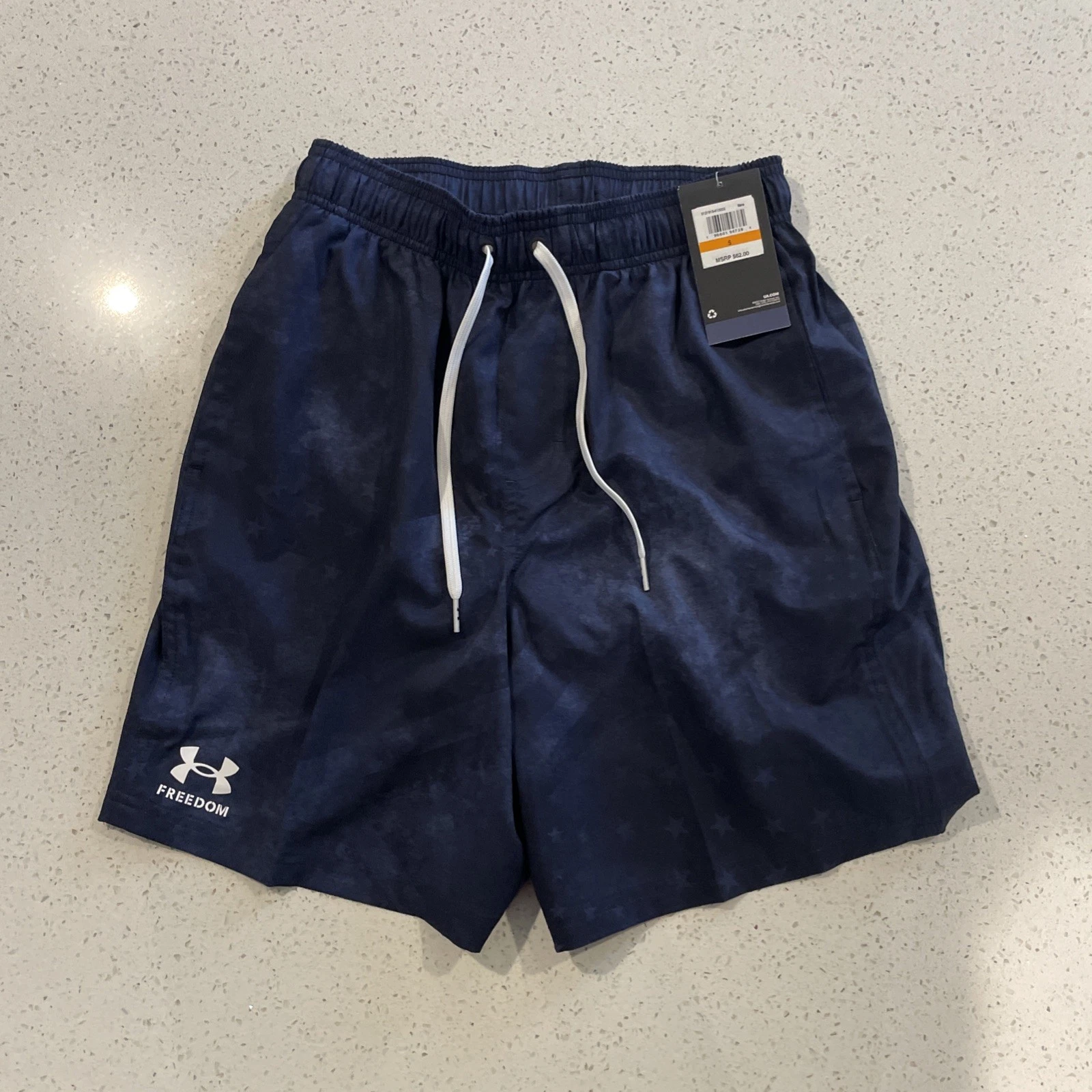 PANTALONCINO UOMO UA FREEDOM VOLLEY UNDER ARMOUR NUOVO CON ETICHETTE. Marmo blu taglia piccola