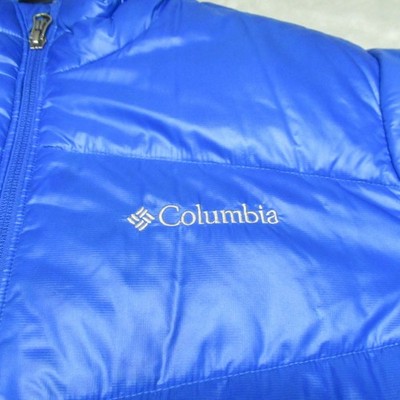 Columbia TurboDown Jacket Men Medium Blue Gold 650 Omni Heat