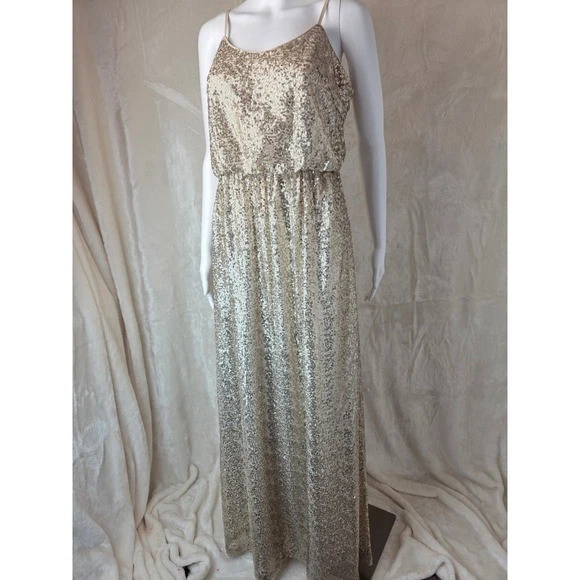 david's bridal gold sequin bridesmaid dress Formal Wear for sale Petite Evening Prom Dresses