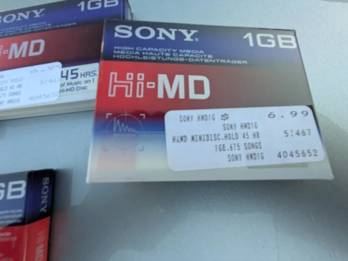 5 MiniDisc Sony Hi-MD 1 GB - Neufs Sous Emballage