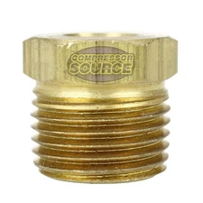 1/2" Male NPT x 1/8" Female NPT Reducer Hex Bushing Brass Pipe Fitting 110FA