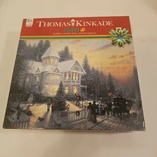 Ceaco Thomas Kinkade 1000 Piece Puzzle Victorian Christmas Complete Family