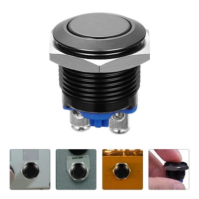 4 STÜCKE 16mm Momentan Push-Taste Black Shell Switchtür Industrial Reset Switch