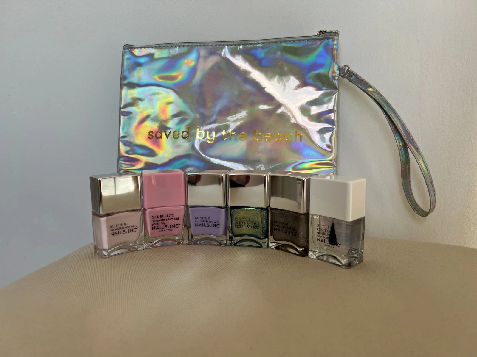 Nails Inc Nail Polish Set of 6 & Metallic Silver Bag NEW Nail Polishes
Opens in a new window or tab