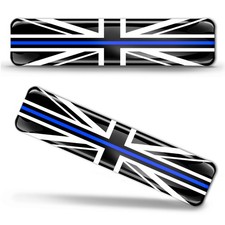 British Flag Blue Line 3D Silicone Gel Stickers - EU Made | F64