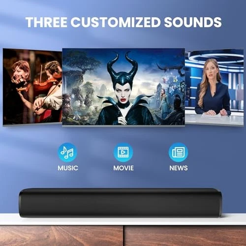 MZEIBO TV Soundbar 50W 17 Zoll kleine Soundbars ARC/Bluetooth 5.0 KY-MINI - SCHWARZ - Bild 3 von 4