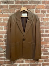Studio Nicholson Conde Brown Small Leather Lambskin Blazer Jacket Spring 22 $1k+