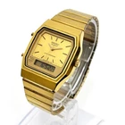 Vintage 1987 Seiko Ana-Digi H601-5219 Alarm Chronograph Gold Tone RARE New Batt