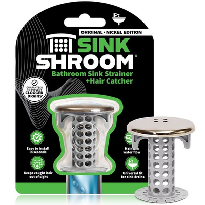 #ad SinkShroom Nickel Award Winning Drain Protector Hair Catcher Snare by TubShroom $10.99