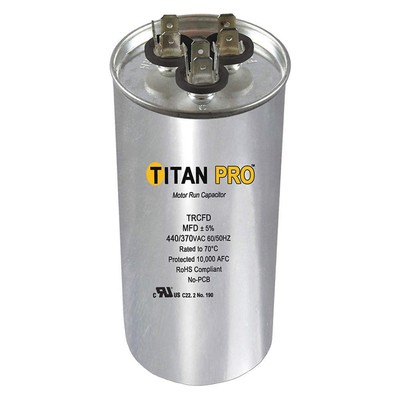 TITAN PRO TRCFD6075 Dual Run Capacitor,60/75 MFD,5''H 30D653