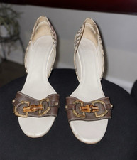 Vintage Gucci Brown Block Heel Pumps Womens 8...