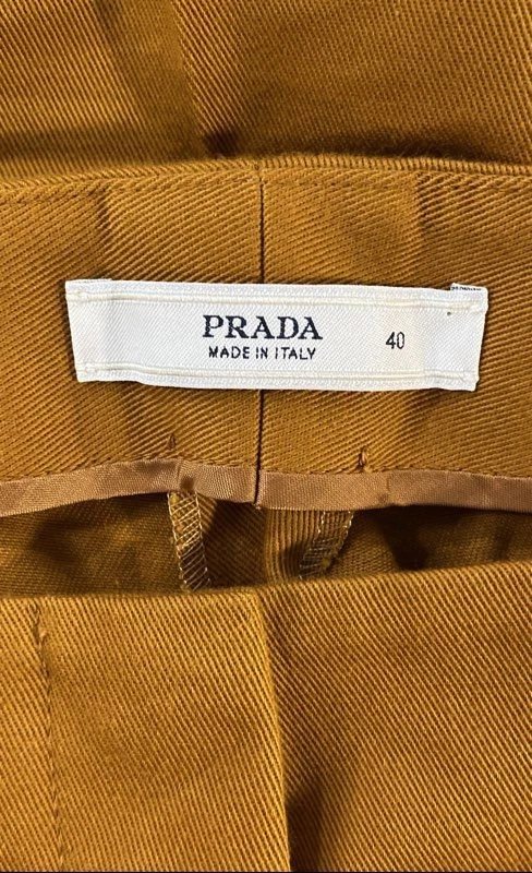 Pantalones de pierna recta lisos de cobre de Prada para mujer talla 40 Foto 4 de 4