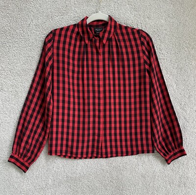 Nicola Petites Shirt Womens 2P Plaid Red Black Checked Buffalo Plaid Lightweight