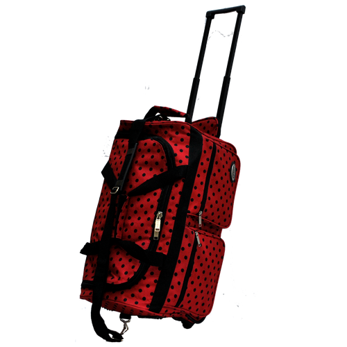 "E-Z Roll" Fashionable Polka Dots Rolling Duffle Bag Size 22"/30"/36" 3 colors - Picture 16 of 37