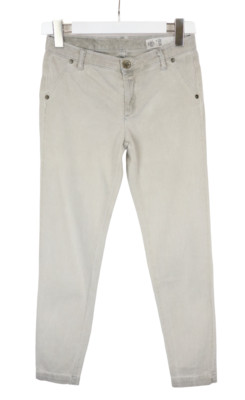 Sisley Damen Super Skinny Fit Jeans W28/~L28 Low Rise Zip Stretch Grau