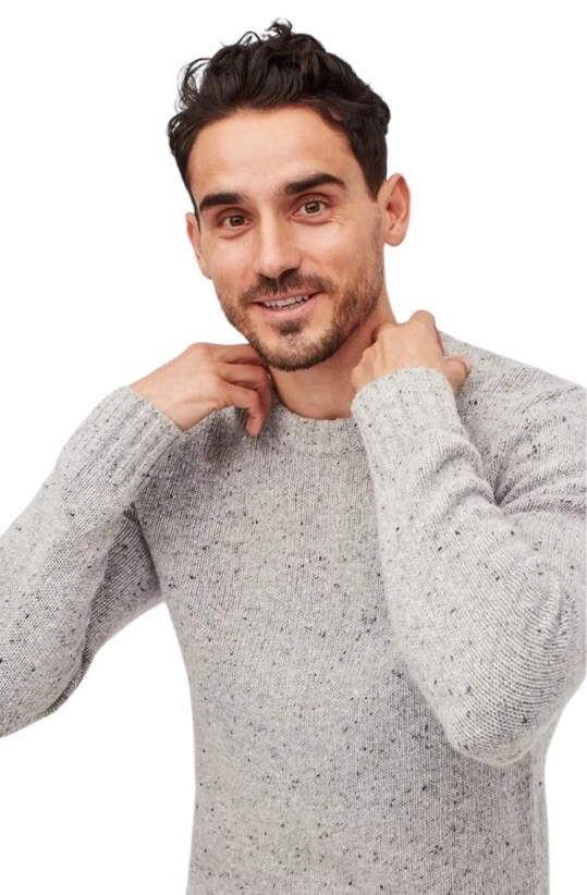 Bonobos Men's Pullover Sweater Wool Blend Long Sleeve Knit Cozy Size Small Grey