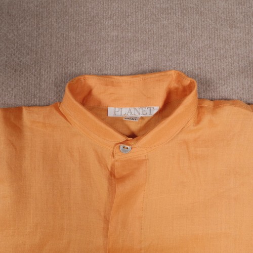 Camicia Planet by Lauren G lino taglia unica firmata tunica Lagenlook Peterpan Colla - Foto 6 di 22