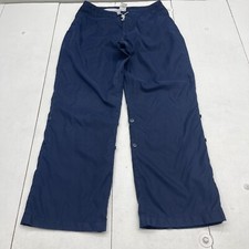 Vintage Nike Navy Blue Mesh Lined Roll Up Pants Women  s Size Large