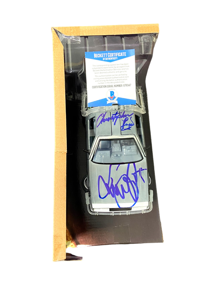 DeLorean Michael J Fox Christopher Lloyd Signed Auto Back To The Future 1:24 Delorean Bas