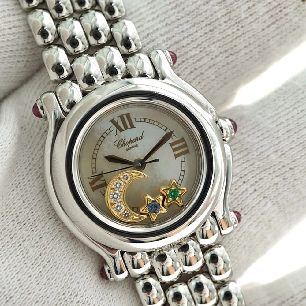 Chopard Happy Sport Diamond Moon Sapphire Emerald Star MOP Quartz