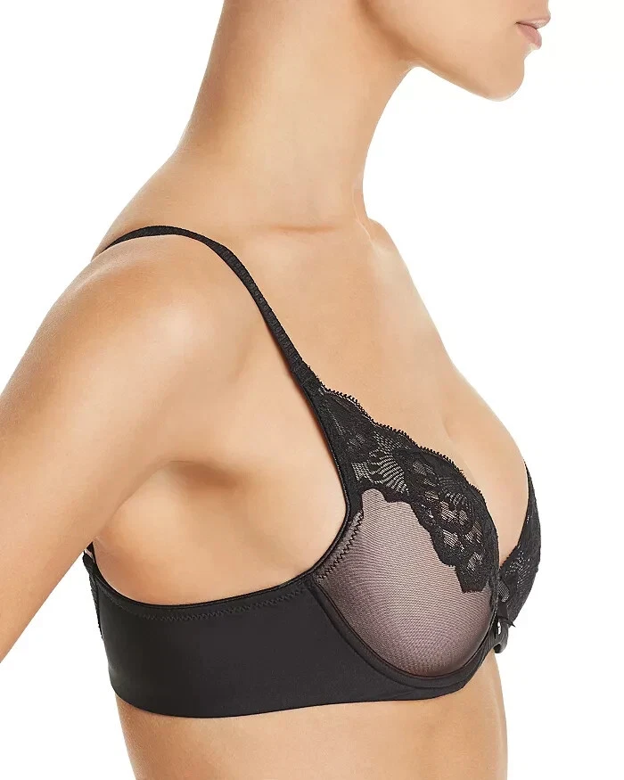 Sujetador con aros Chantelle L18527 negro naranja encaje talla 32D Foto 3 de 3