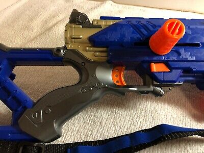 RARE!! Nerf N-Strike Longstrike CS-6 Dart Blaster Blue Tested