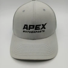 Apex Motorsports Hat Trucker Cap Snapback Gray Mesh Black Script Richardson