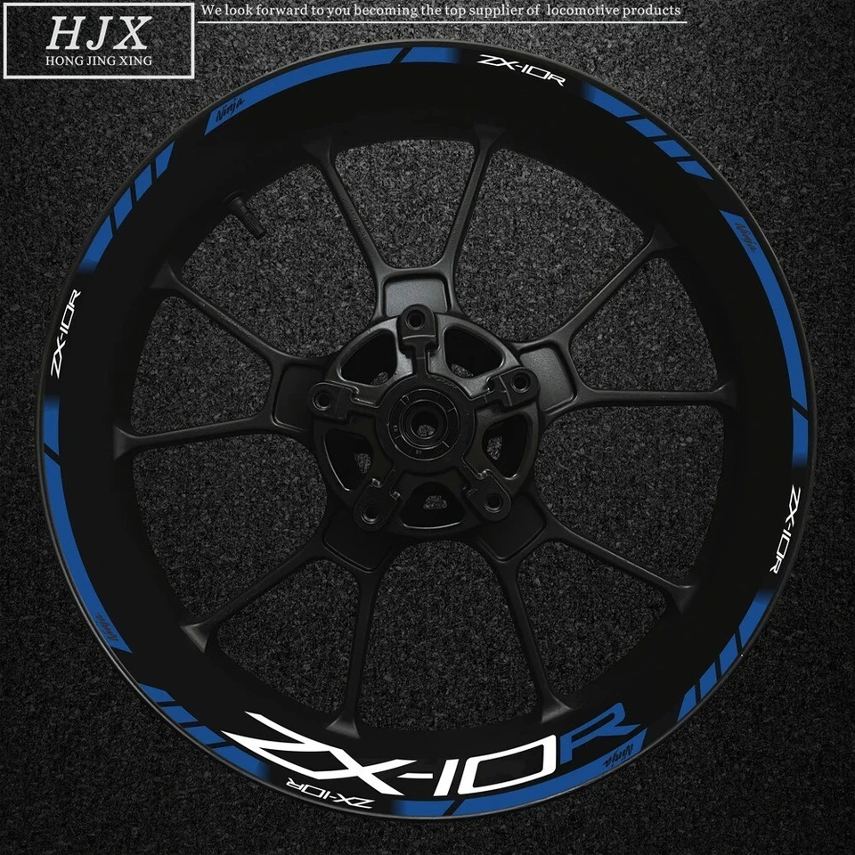 Calcomanías de llantas de motocicleta tickers triples laminados para Kawasaki Ninja ZX-10R Foto 4 de 4