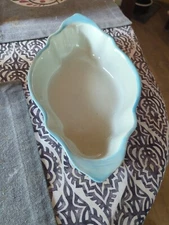 Grestel Portugal Stoneware Oval Open Casserole Baker/Dish Blue Glaze 