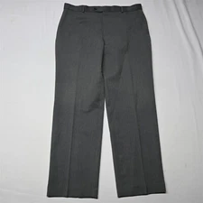 Stafford 38x32 Gray Classic Fit Flat Front Mens Dress Pants