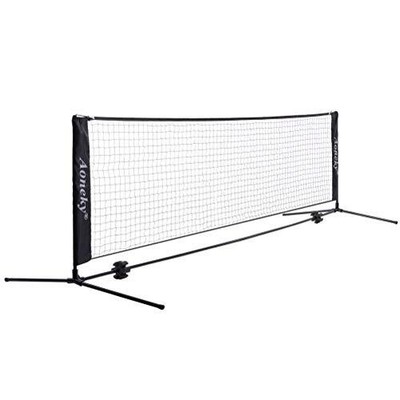 Aoneky 10 Fuß/18 Fuß Mini Tennis Netz Set, Metallrahmen Ständer und starkes Nylon Netz -