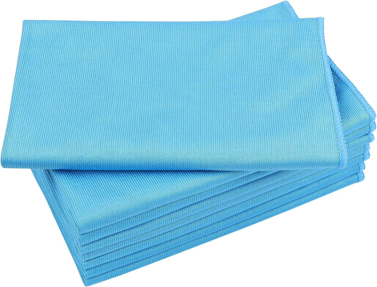 Microfiber Glass Cleaning Cloths 8-Pack - Lint-Free Streak-Free Soft Towels