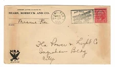 #815sb 1934 Front Advt.Sears Roebuck Co.Fla. N.R.A. Hand Stamp Black Bi Plane PM