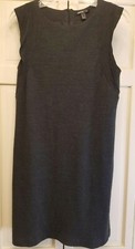 Mango Suit Shift Dress Career Dress Sleeveless Charcoal Gray Size S