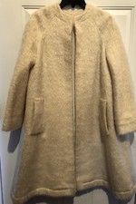 VTG mohair long coat USA Union Made 1950's ,60's Swing Coat Back Pleat Chest 42