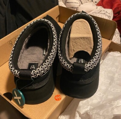 Black ugg tazz platform slippers size 6