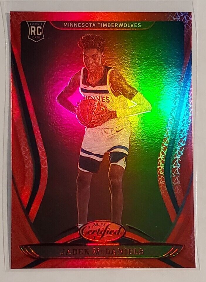 2020-21 Certified Jaden McDaniels Mirror Red #173 Rookie RC