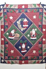 Christmas Quilt Multicolor 100% Cotton Plaid Santa Claus Colorblock 5F X 4F