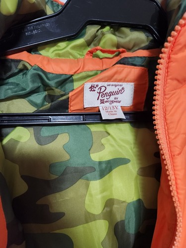 ORIGINAL PENGUIN KIDS' HOODED PUFFER VEST,ORANGE-12-13yrs old - Picture 3 of 6