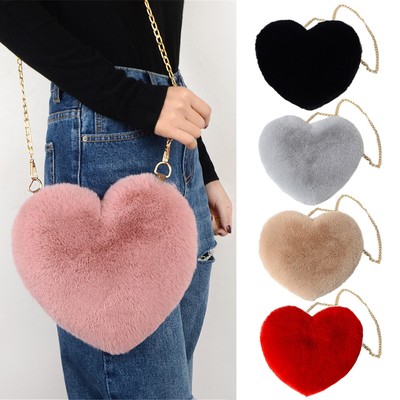 fluffy heart purse