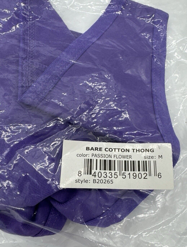 2-Pair Bare Necessities The Easy Everyday No Show Thong Black Purple Size M NWT - Picture 3 of 3