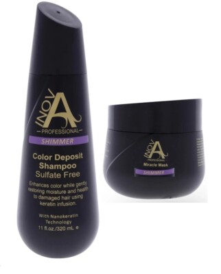 Inova Color Deposit Shampoo 11oz & Mask 10.2oz for Blonde Hair / Para Pelo Rubio