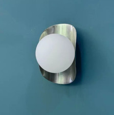 Silver Minimalist Wall Sconce Wall Light Single Shade Contemporary Wall Lamp