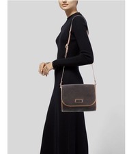 Ted Lapidus Vintage Monogram Embossed Leather Crossbody Shoulder Bag 