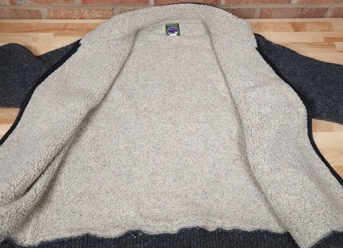 Traverse Bay Wool Knit Full Zip Gray Medium Sherpa Lined Sweater Jacket - Picture 5 of 6
