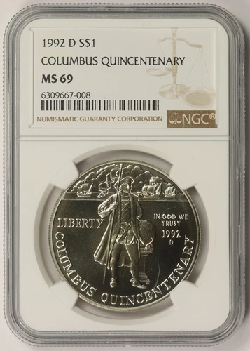 1992-D Columbus Quincentenary Modern Silver Commemorative Dollar $1 MS 69 NGC