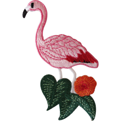 Pink Flamingo Iron Sew On Patch Clothes Jacket Jeans Shirt Bag Embroidered Badge - Afbeelding 1 van 1
