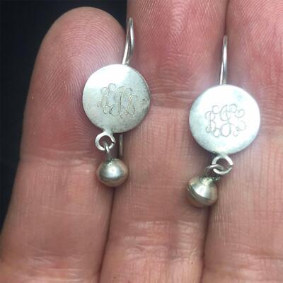 2412 Sterling Silber 925 elegante monogrammierte BJL Ohrhänger Ohrhänger