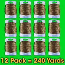 Solid Gold Metallic 20 Needloft Nylon Craft Cord - 12 Spoolsx20yds 240 yds USA