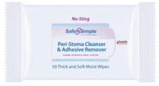 Safe N' Simple Peri-Stoma Adhesive Remover Wipes 5 x 7 , 50 Count per Pack